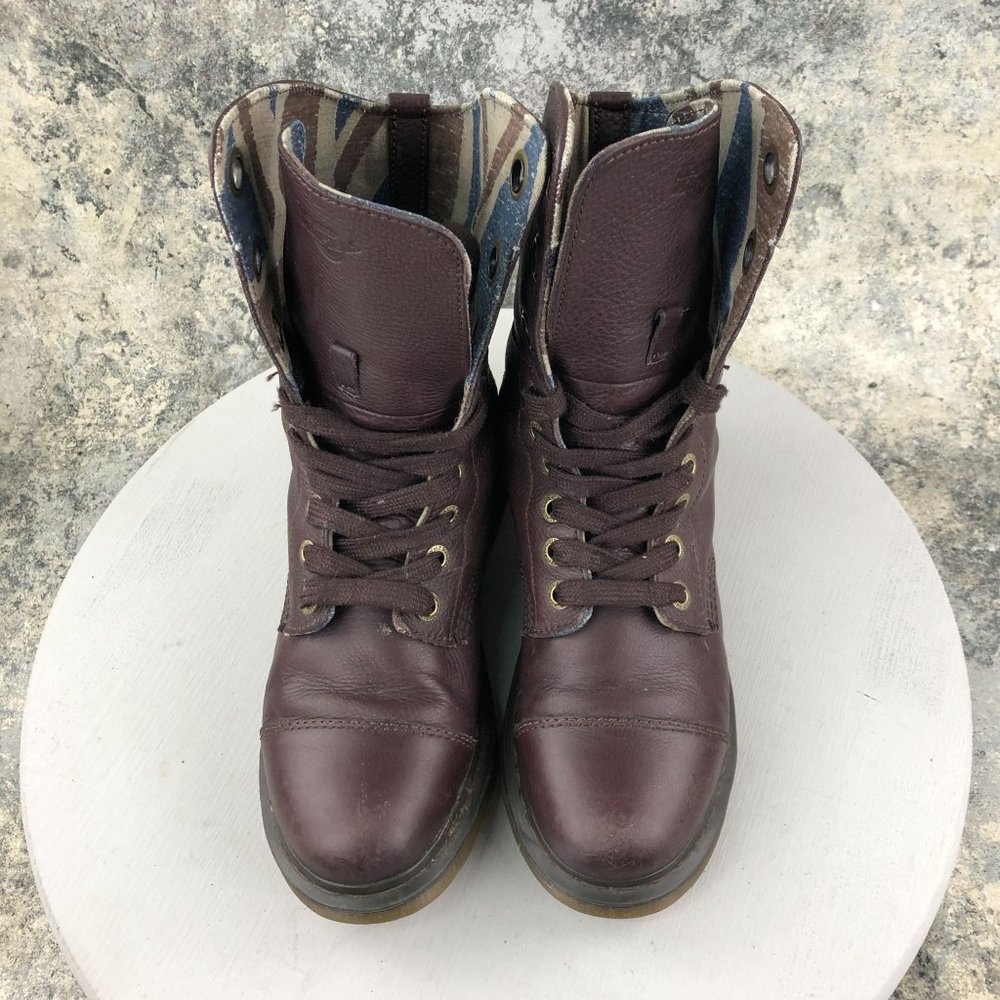 Dr. Martens Women's Size 8 Aimilie Burgundy Purple Leather Lace-Up Boots - Picture 5 of 13
